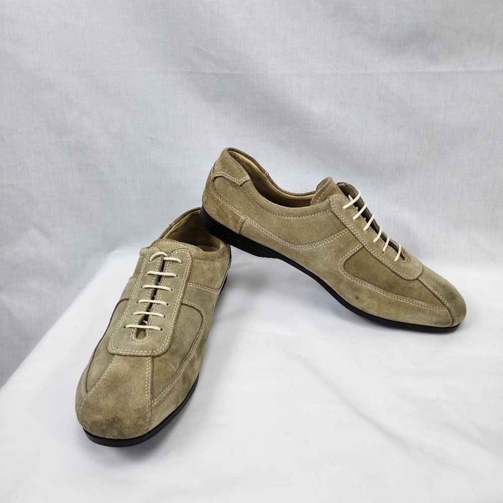 Prada Suede Lace up dress Sneaker Men Prada Size 9.5 US 10 made in Italy  🇮🇹